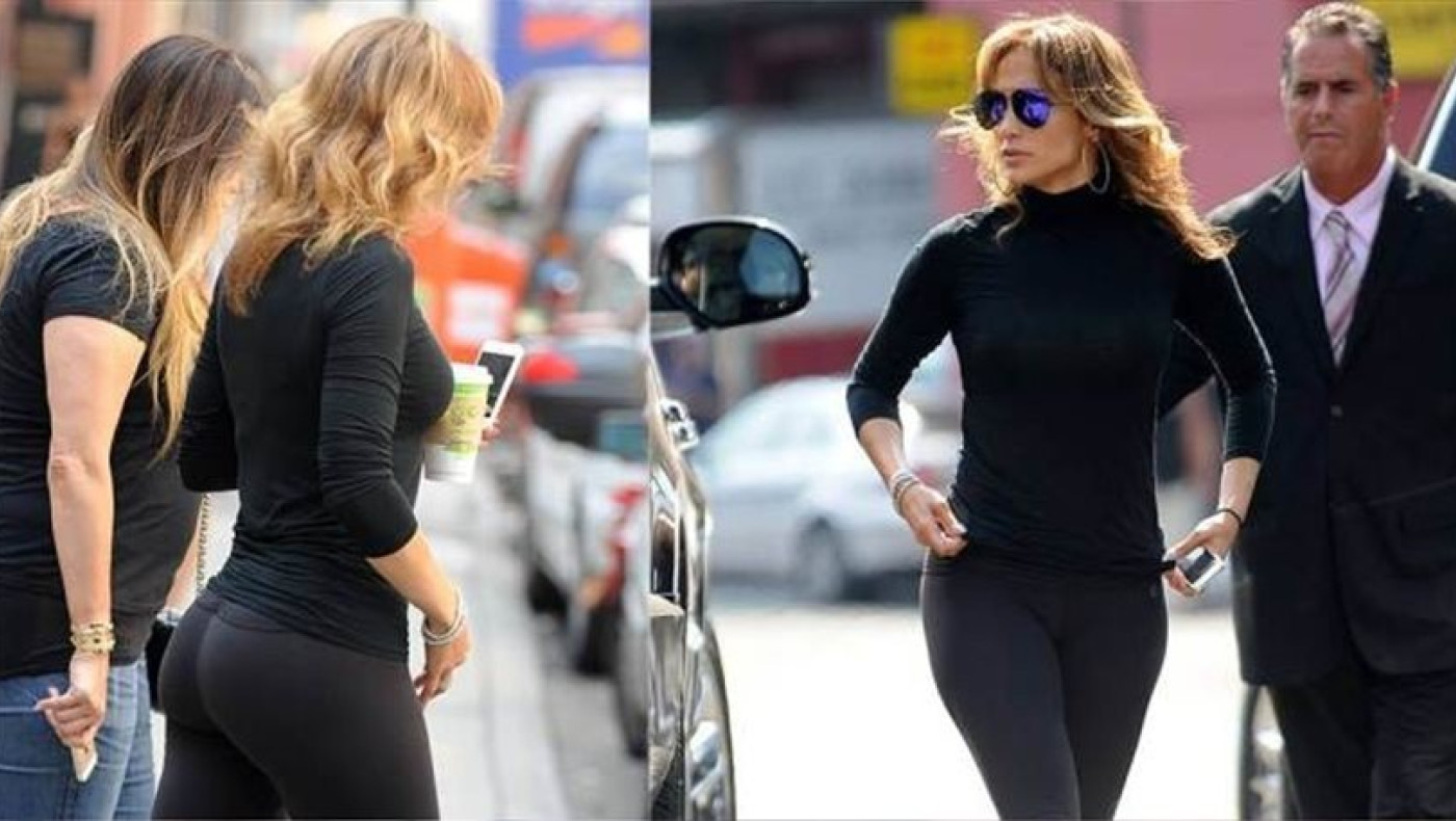 Με κολάν και κοντή μπλούζα η Lopez προτάσσει τα διάσημα οπίσθιά της! (pics)