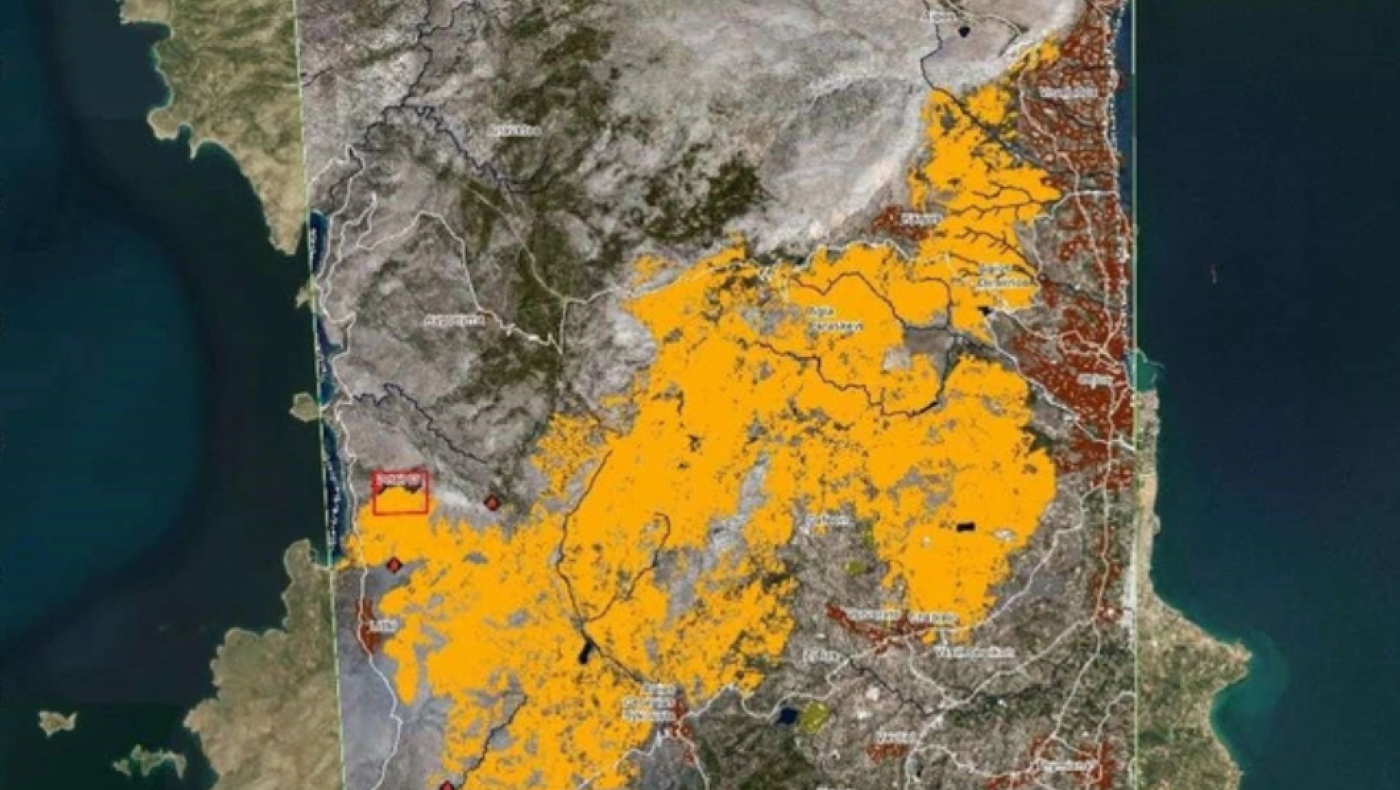 Συγκλονιστικό βίντεο δείχνει δορυφορική εικόνα από τη φωτιά στη Χίο