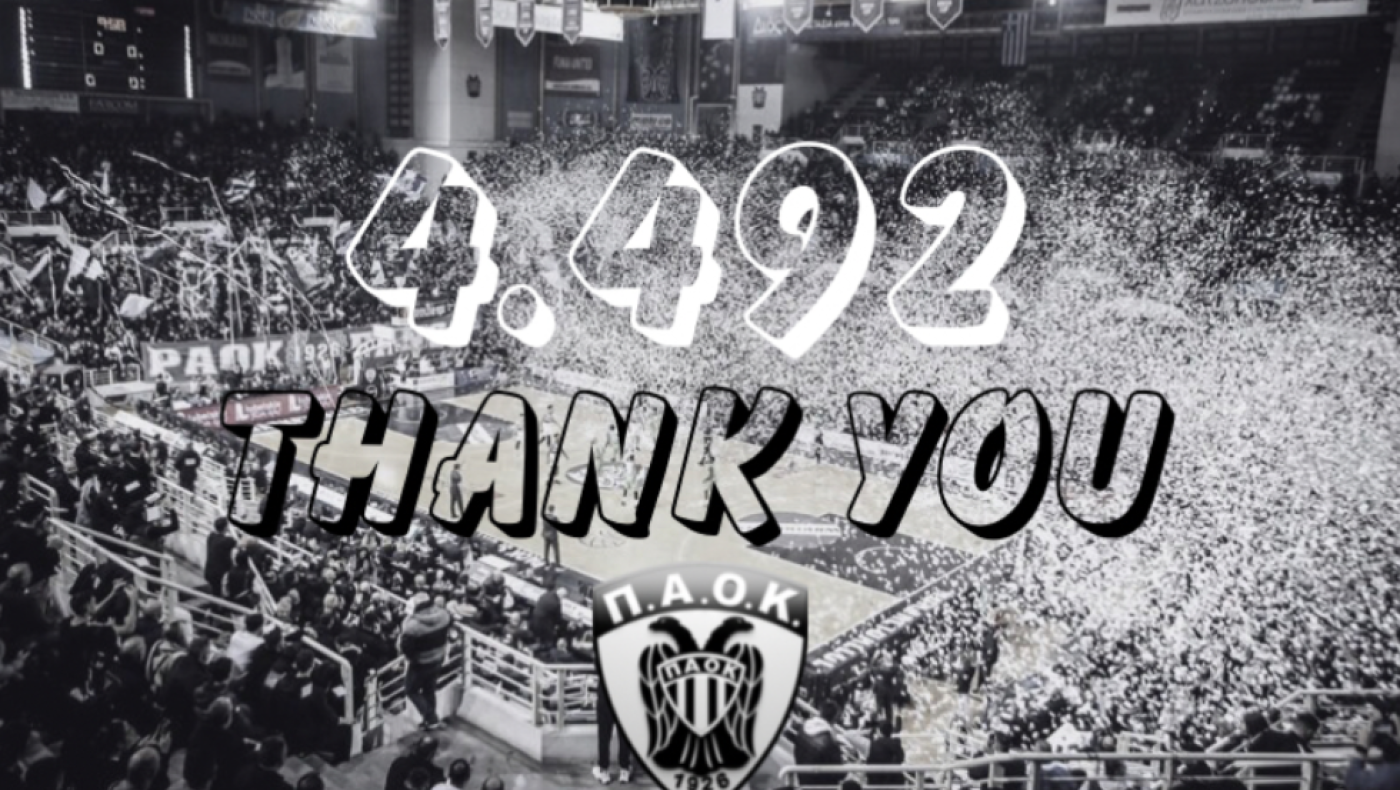 ΚΑΕ ΠΑΟΚ: «Πίστη και αφοσίωση, 4.492 εισιτήρια διαρκείας - ΕΥΧΑΡΙΣΤΟΥΜΕ»