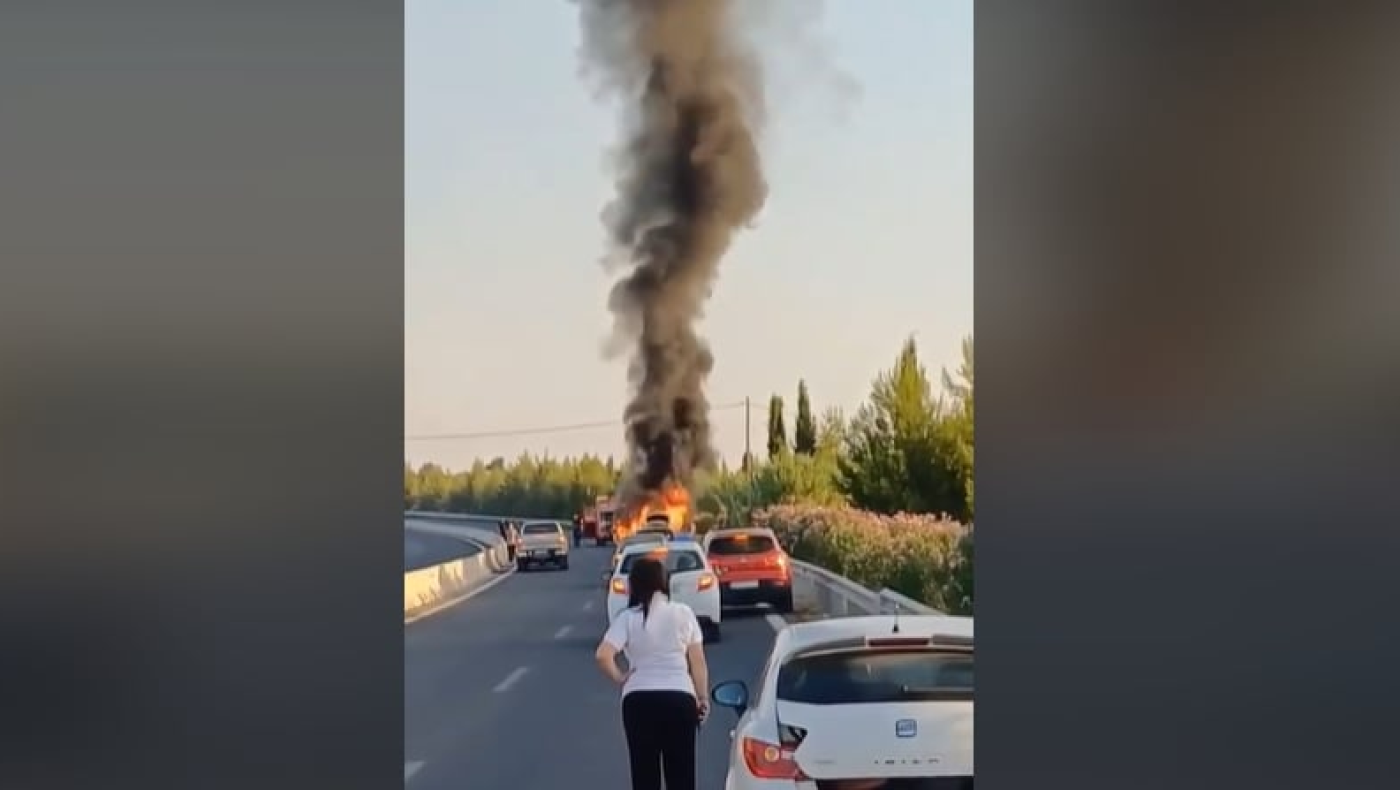 Χαλκιδική: Παρανάλωμα εν κινήσει όχημα στον δρόμο για Άφυτο