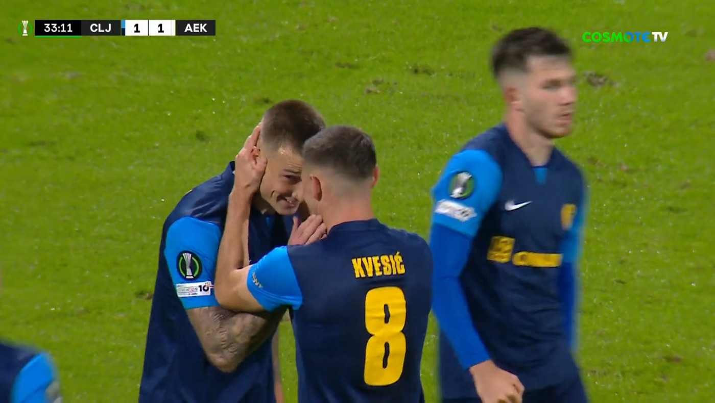 Τσέλιε-ΑΕΚ: Το γκολ του Κοβάσεβιτς με το οποίο ισοφάρισαν οι Σλοβένοι