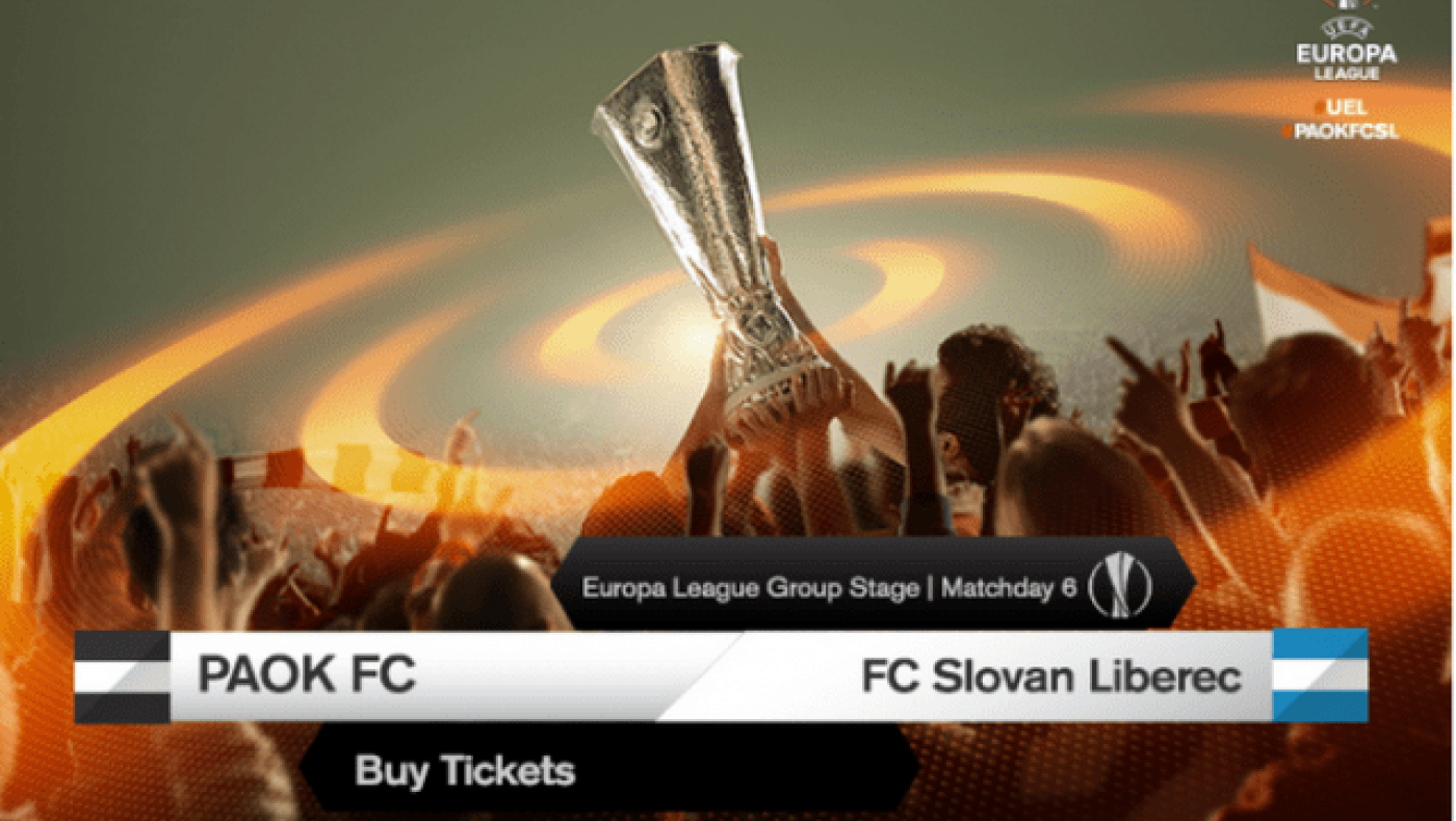 Κυκλοφορούν τα εισιτήρια για το ΠΑΟΚ –      Σλόβαν