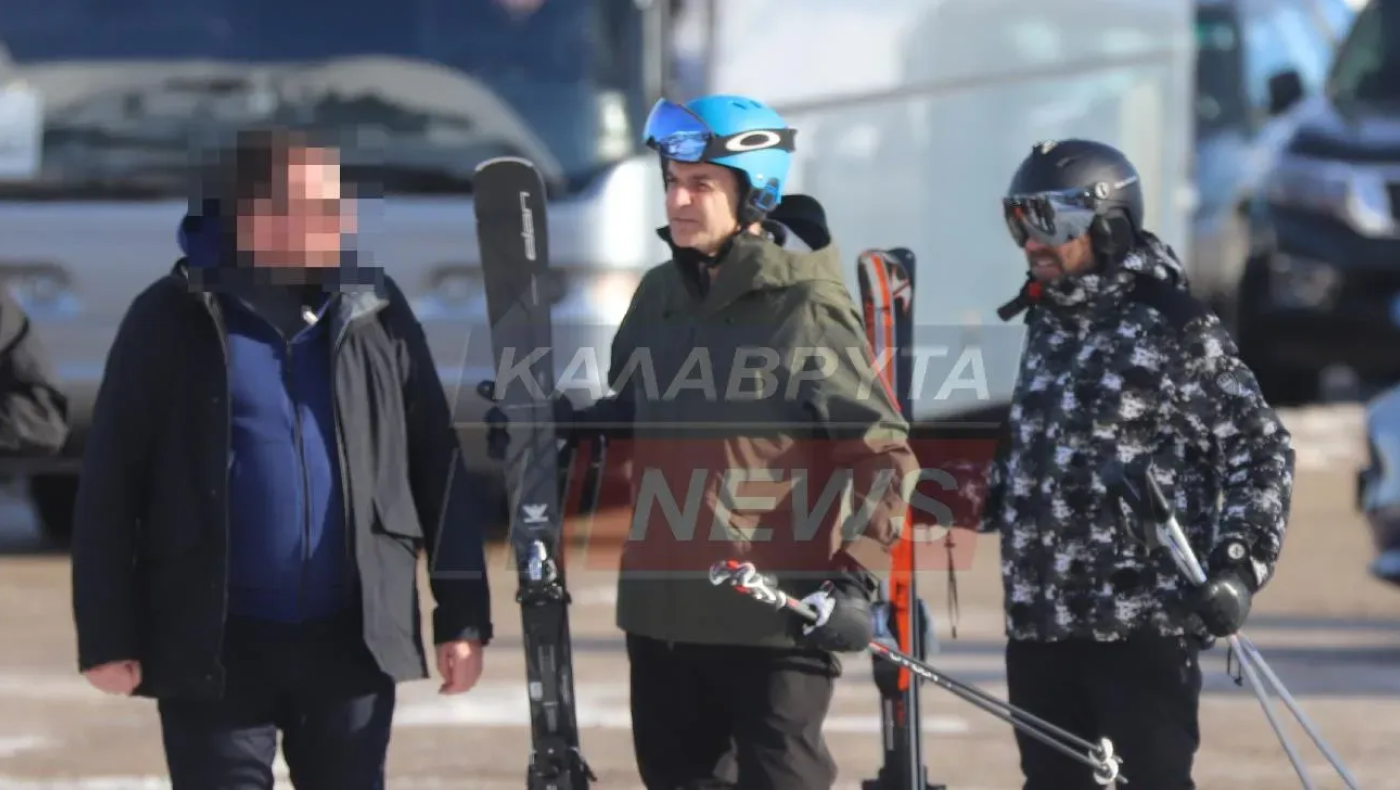 Για...σλάλομ στα Καλάβρυτα ο Μητσοτάκης