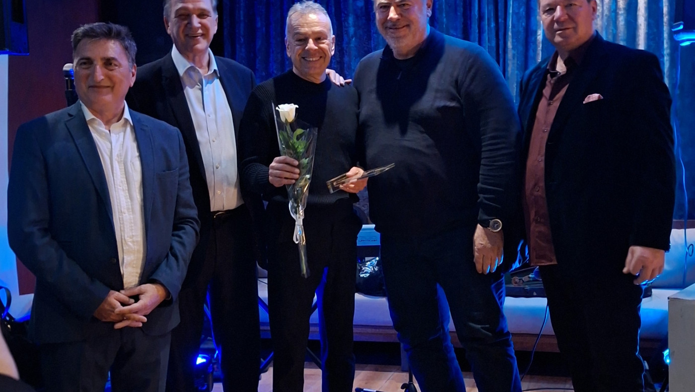 Κοπή πίτας του Τετάρτου Γυμνασίου Λυκείου Θεσσαλονίκης - Τιμητική βράβευση Γιώργου Μπούζου