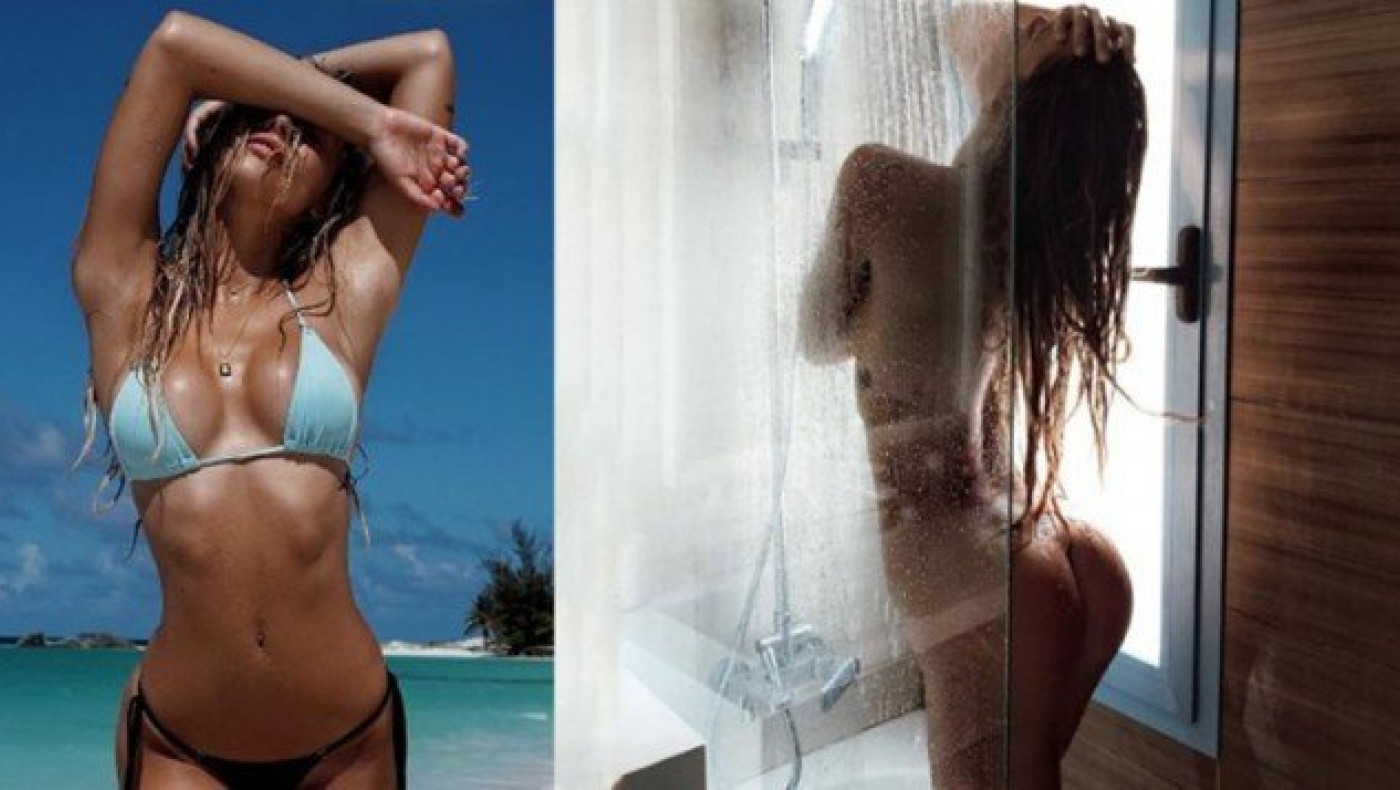 Γυμνή κάτω                από το ντους η Alexis Ren