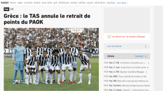 Θέμα στη «L' Equipe» η δικαίωση του ΠΑΟΚ στο CAS