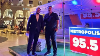 Ο Διαμαντής Γκολιδάκης στο περίπτερο του Metropolis 95,5 στην Αριστοτέλους