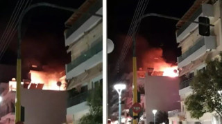 «Συναγερμός» στην Ξάνθη: Μεγάλη φωτιά και αλλεπάλληλες εκρήξεις σε πολυκατοικία