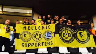 Συνθήματα στην Τούμπα από τους Έλληνες της Μπορούσια Ντόρτμουντ! (pics+video)