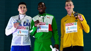 Ευρωπαϊκό Κλειστού: Η απονομή του ασημένιου μεταλλίου στον Ανδρικόπουλο