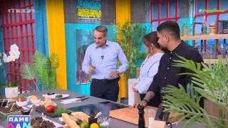 Ο Κυριάκος Μητσοτάκης δοκίμασε ντολμαδάκια στον «αέρα» του Mega (vid)