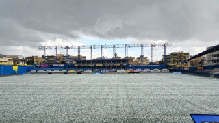 Παναιτωλικός: Το χαλάζι σκέπασε τον αγωνιστικό χώρο