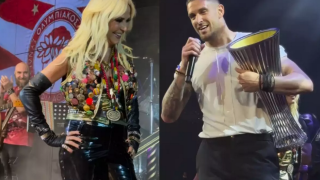 Η Βίσση τρόλαρε τους παίκτες του Ολυμπιακού με τον ύμνο του Παναθηναϊκού