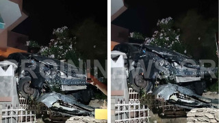 Τροχαίο-σοκ στην Καβάλα: Αυτοκίνητο προσγειώθηκε σε αυλή σπιτιού