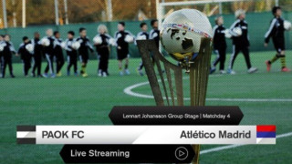 Live Streaming Κ13: ΠΑΟΚ - Ατλέτικο Μαδρίτης (video)