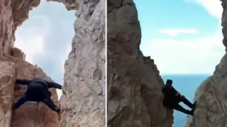 Άγιος Όρος: Μοναχός σκαρφαλώνει σε βράχους χωρίς εξοπλισμό!