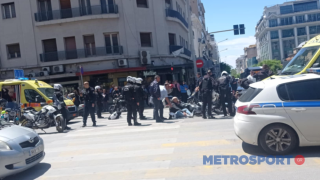 Θεσσαλονίκη: Τα πρώτα λεπτά μετά την καραμπόλα των τριών μοτοσικλετών (photos)