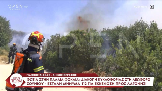 Συνεχίζεται η μάχη με τις φλόγες στην Παλαιά Φώκαια: Μήνυμα από το 112 για εκκένωση