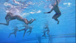 Εθνική Πόλο: Η σοκαριστική γονατιά του Ιταλού στο κεφάλι του Αργυρόπουλου