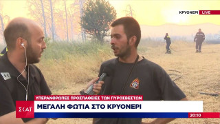 Φωτιά στο Κρυονέρι-Συγκλονίζει εθελοντής πυροσβέστης: «Είπα ότι θα καώ ζωντανός»