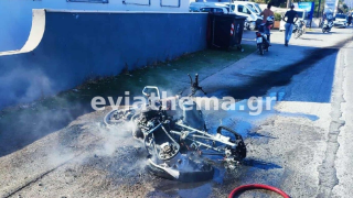 Χαλκίδα: Νεκρός δικυκλιστής που εκσφενδονίστηκε 150 μέτρα