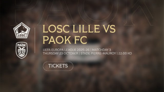 ΠΑΕ ΠΑΟΚ: «Επιπλέον εισιτήρια για τον αγώνα με τη Λιλ»