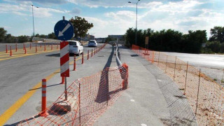 Εργασίες  στην Εθνική Οδό Θεσσαλονίκης - Νέων   Μουδανιών